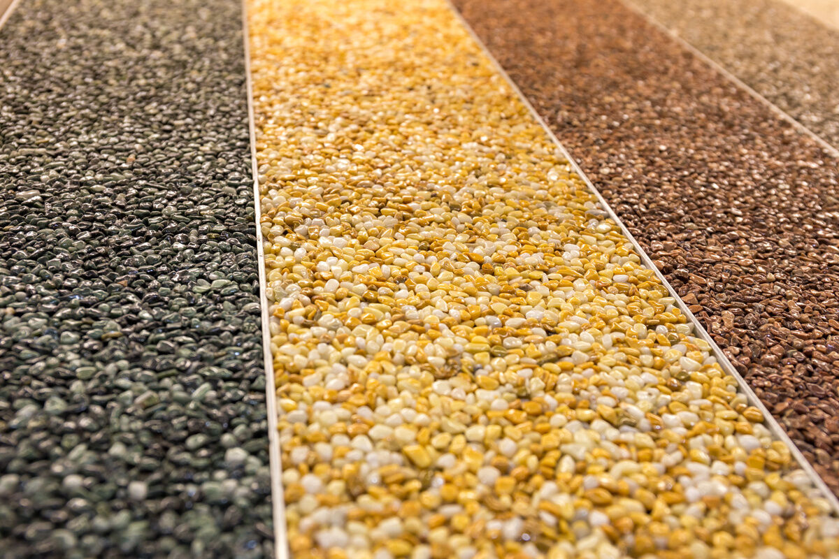 Natural stone aggregate colours