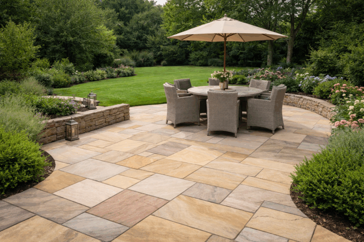 Sandstone Patio Installation Sandstone Patio Installation Bournemouth